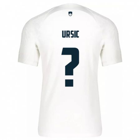 Kandiny Damen Slowenien David Ursic #0 Weiß Heimtrikot Trikot 24-26 T-Shirt