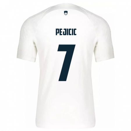 Kandiny Damen Slowenien David Pejičić #7 Weiß Heimtrikot Trikot 24-26 T-Shirt