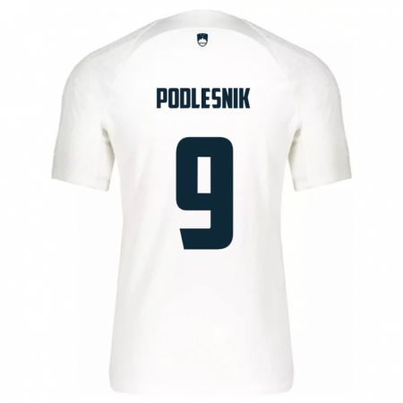 Kandiny Damen Slowenien Nik Podlesnik #9 Weiß Heimtrikot Trikot 24-26 T-Shirt