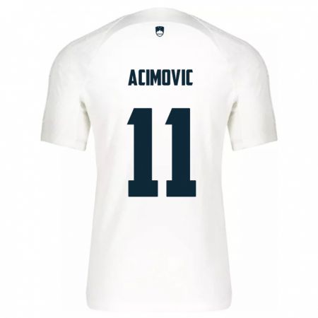 Kandiny Damen Slowenien Mateo Acimovic #11 Weiß Heimtrikot Trikot 24-26 T-Shirt