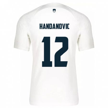 Kandiny Damen Slowenien Tanej Handanovic #12 Weiß Heimtrikot Trikot 24-26 T-Shirt