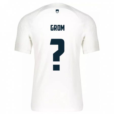 Kandiny Damen Slowenien Artem Grom #0 Weiß Heimtrikot Trikot 24-26 T-Shirt