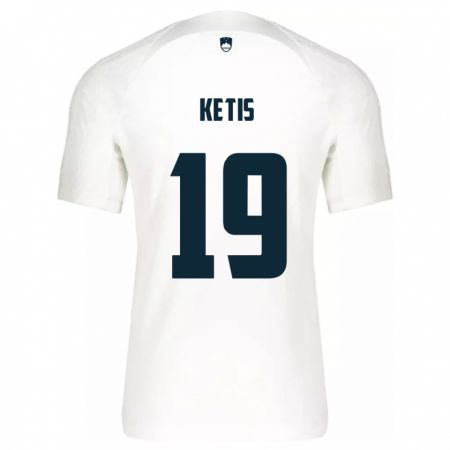 Kandiny Damen Slowenien Sara Ketiš #19 Weiß Heimtrikot Trikot 24-26 T-Shirt