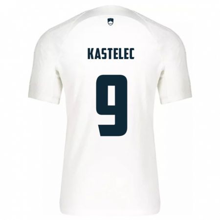 Kandiny Damen Slowenien Mirjam Kastelec #9 Weiß Heimtrikot Trikot 24-26 T-Shirt