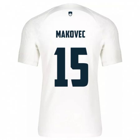 Kandiny Damen Slowenien Sara Makovec #15 Weiß Heimtrikot Trikot 24-26 T-Shirt