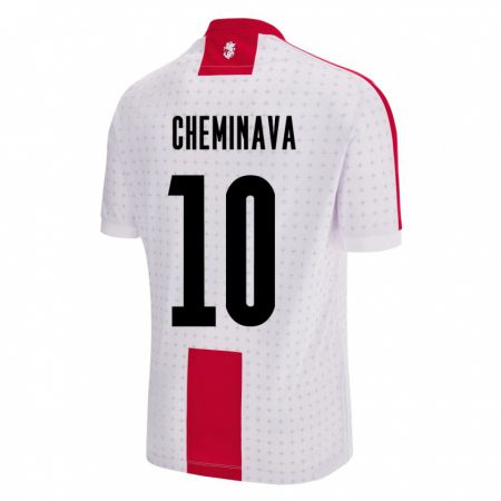 Kandiny Damen Georgien Ana Cheminava #10 Weiß Heimtrikot Trikot 24-26 T-Shirt