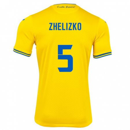 Kandiny Damen Ukraine Ivan Zhelizko #5 Gelb Heimtrikot Trikot 24-26 T-Shirt