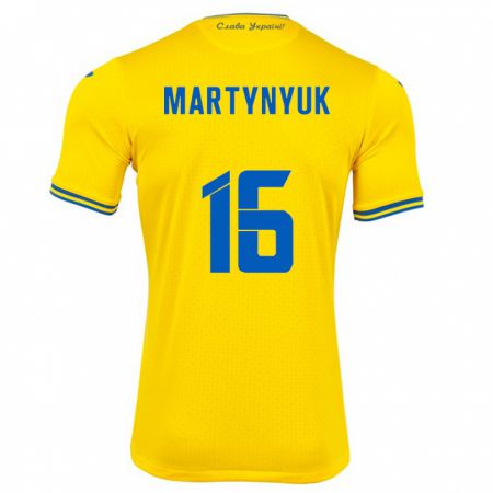 Kandiny Damen Ukraine Oleksandr Martynyuk #16 Gelb Heimtrikot Trikot 24-26 T-Shirt