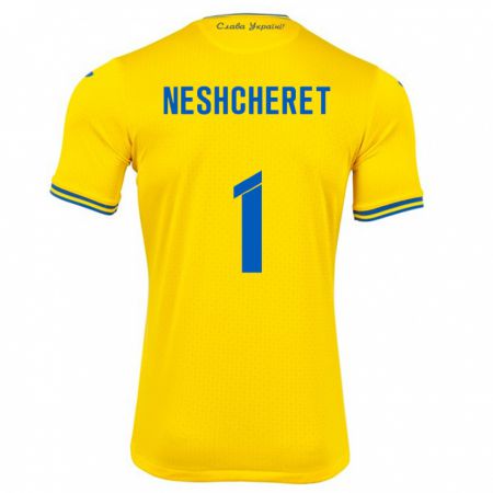 Kandiny Damen Ukraine Ruslan Neshcheret #1 Gelb Heimtrikot Trikot 24-26 T-Shirt