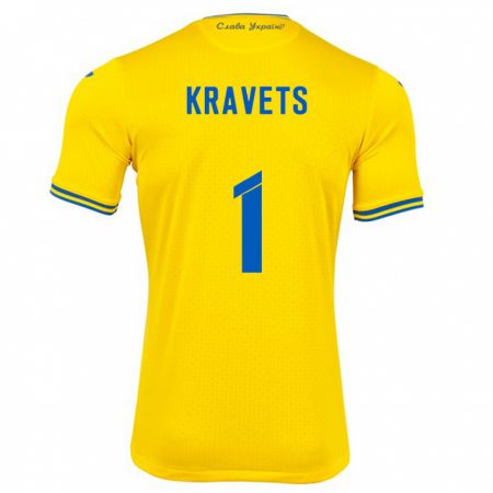 Kandiny Damen Ukraine Vladyslav Kravets #1 Gelb Heimtrikot Trikot 24-26 T-Shirt