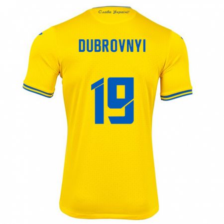 Kandiny Damen Ukraine Mykhaylo Dubrovnyi #19 Gelb Heimtrikot Trikot 24-26 T-Shirt