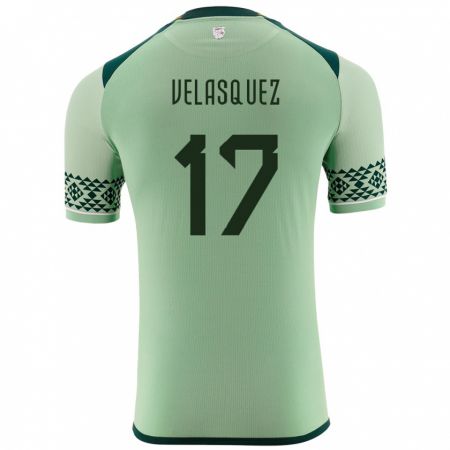 Kandiny Damen Bolivien Jhon Velásquez #17 Hellgrün Heimtrikot Trikot 24-26 T-Shirt