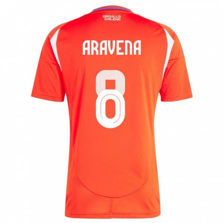 Kandiny Damen Chile Alexander Aravena #8 Rot Heimtrikot Trikot 24-26 T-Shirt