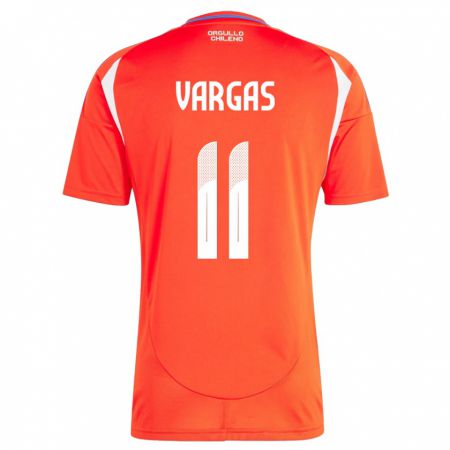 Kandiny Damen Chile Eduardo Vargas #11 Rot Heimtrikot Trikot 24-26 T-Shirt