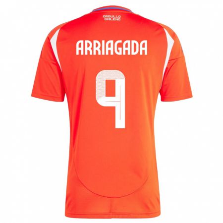 Kandiny Damen Chile Luciano Arriagada #9 Rot Heimtrikot Trikot 24-26 T-Shirt