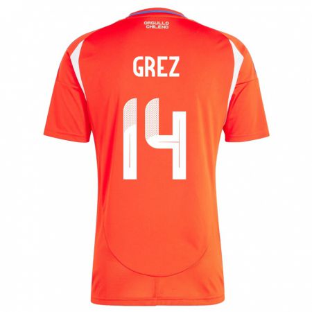 Kandiny Damen Chile Javiera Grez #14 Rot Heimtrikot Trikot 24-26 T-Shirt