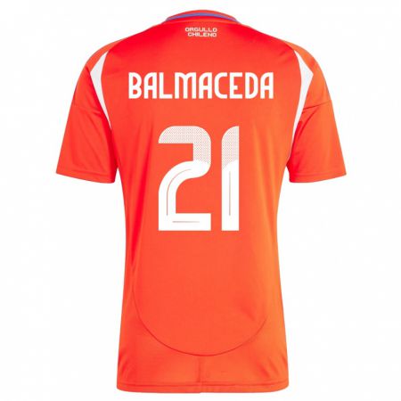 Kandiny Damen Chile Rosario Balmaceda #21 Rot Heimtrikot Trikot 24-26 T-Shirt