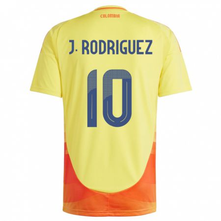 Kandiny Damen Kolumbien James Rodríguez #10 Gelb Heimtrikot Trikot 24-26 T-Shirt