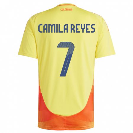 Kandiny Damen Kolumbien María Camila Reyes #7 Gelb Heimtrikot Trikot 24-26 T-Shirt