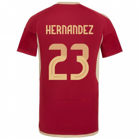 Kandiny Damen Venezuela Luifer Hernández #23 Burgund Heimtrikot Trikot 24-26 T-Shirt