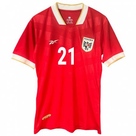 Kandiny Damen Panama Nicole De Obaldía #21 Rot Heimtrikot Trikot 24-26 T-Shirt