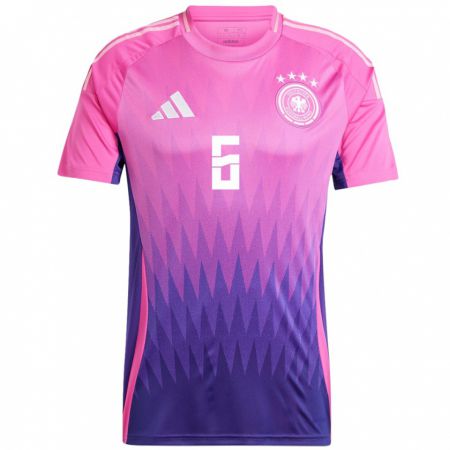 Kandiny Damen Deutschland Anton Stach #6 Pink Lila Auswärtstrikot Trikot 24-26 T-Shirt