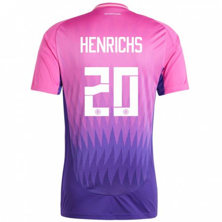 Kandiny Damen Deutschland Benjamin Henrichs #20 Pink Lila Auswärtstrikot Trikot 24-26 T-Shirt