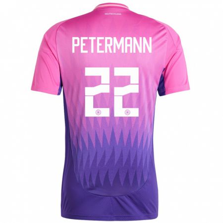 Kandiny Damen Deutschland Lena Petermann #22 Pink Lila Auswärtstrikot Trikot 24-26 T-Shirt