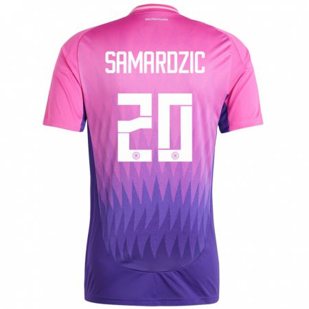 Kandiny Damen Deutschland Lazar Samardzic #20 Pink Lila Auswärtstrikot Trikot 24-26 T-Shirt