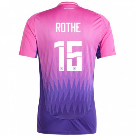 Kandiny Damen Deutschland Tom Rothe #16 Pink Lila Auswärtstrikot Trikot 24-26 T-Shirt