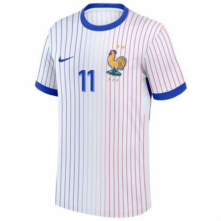 Kandiny Damen Frankreich Kadidiatou Diani #11 Weiß Auswärtstrikot Trikot 24-26 T-Shirt