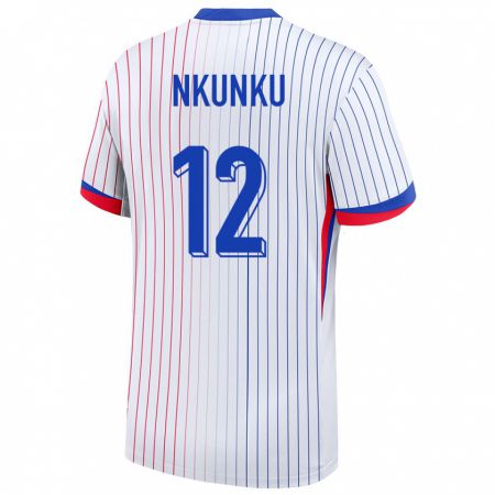 Kandiny Damen Frankreich Christopher Nkunku #12 Weiß Auswärtstrikot Trikot 24-26 T-Shirt