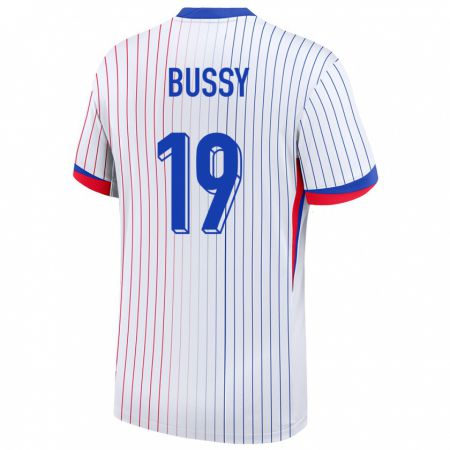 Kandiny Damen Frankreich Kessya Bussy #19 Weiß Auswärtstrikot Trikot 24-26 T-Shirt