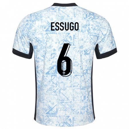 Kandiny Damen Portugal Dario Essugo #6 Cremeblau Auswärtstrikot Trikot 24-26 T-Shirt