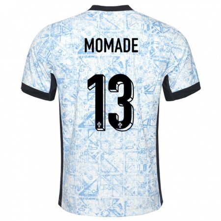 Kandiny Damen Portugal Rayhan Momade #13 Cremeblau Auswärtstrikot Trikot 24-26 T-Shirt