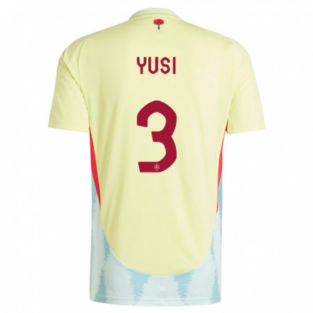 Kandiny Damen Spanien Yusi #3 Gelb Auswärtstrikot Trikot 24-26 T-Shirt