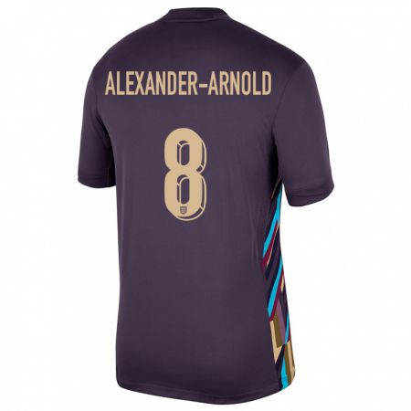 Kandiny Damen England Trent Alexander-Arnold #8 Dunkle Rosine Auswärtstrikot Trikot 24-26 T-Shirt