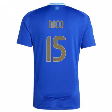 Kandiny Damen Argentinien Nico  #15 Blau Auswärtstrikot Trikot 24-26 T-Shirt