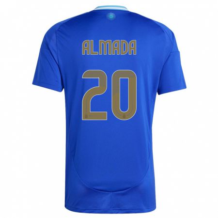 Kandiny Damen Argentinien Thiago Almada #20 Blau Auswärtstrikot Trikot 24-26 T-Shirt