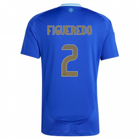 Kandiny Damen Argentinien Leandro Figueredo #2 Blau Auswärtstrikot Trikot 24-26 T-Shirt
