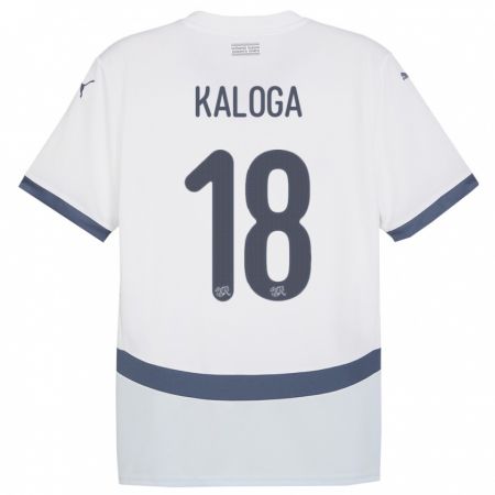 Kandiny Damen Schweiz Issa Kaloga #18 Weiß Auswärtstrikot Trikot 24-26 T-Shirt