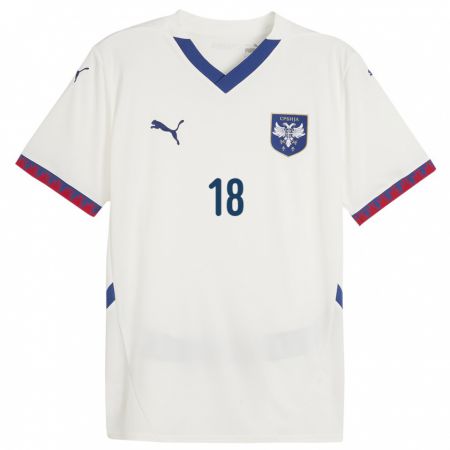 Kandiny Damen Serbien Emilija Petrovic #18 Weiß Auswärtstrikot Trikot 24-26 T-Shirt