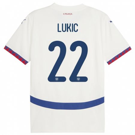 Kandiny Damen Serbien Sasa Lukic #22 Weiß Auswärtstrikot Trikot 24-26 T-Shirt