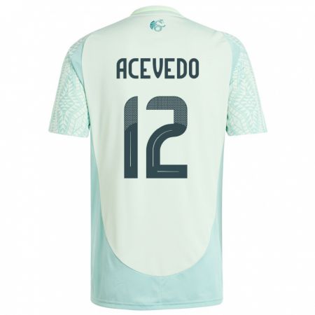 Kandiny Damen Mexiko Carlos Acevedo #12 Leinengrün Auswärtstrikot Trikot 24-26 T-Shirt