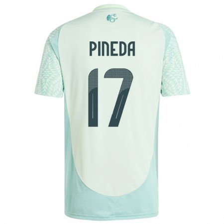 Kandiny Damen Mexiko Orbelin Pineda #17 Leinengrün Auswärtstrikot Trikot 24-26 T-Shirt