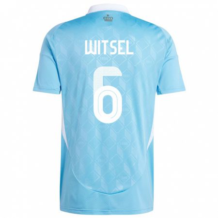 Kandiny Damen Belgien Axel Witsel #6 Blau Auswärtstrikot Trikot 24-26 T-Shirt