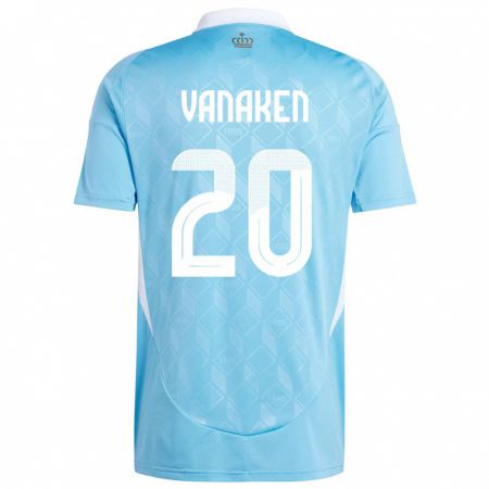 Kandiny Damen Belgien Hans Vanaken #20 Blau Auswärtstrikot Trikot 24-26 T-Shirt