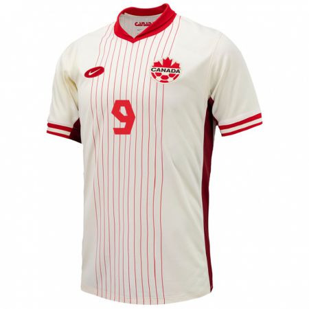 Kandiny Damen Kanada Cyle Larin #9 Weiß Auswärtstrikot Trikot 24-26 T-Shirt