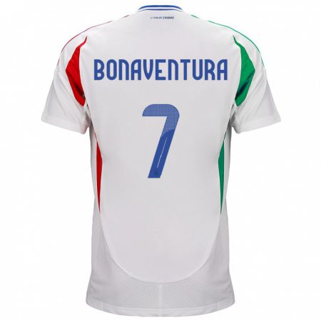 Kandiny Damen Italien Giacomo Bonaventura #7 Weiß Auswärtstrikot Trikot 24-26 T-Shirt