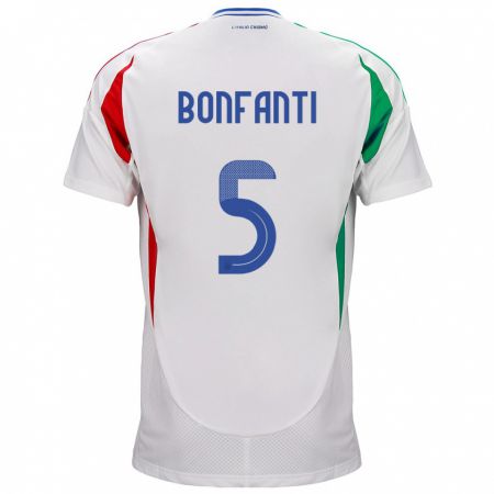 Kandiny Damen Italien Giovanni Bonfanti #5 Weiß Auswärtstrikot Trikot 24-26 T-Shirt